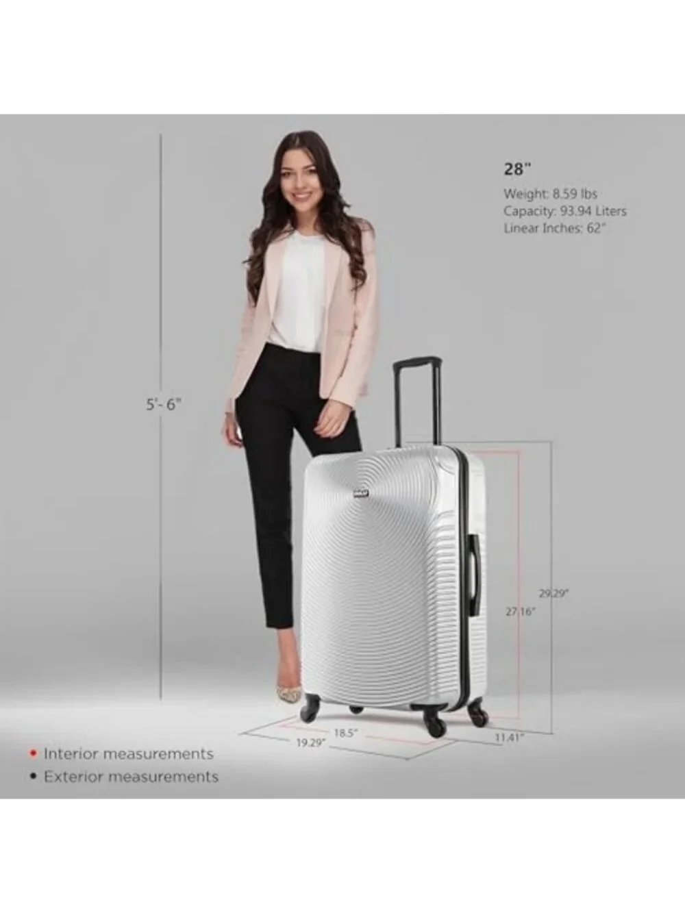 Durable 28-Inch Hardside Spinner Luggage | Lightweight Travel Suitcase with